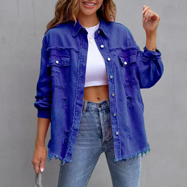 Relaxed Fit Denim Style Jacket spiyle