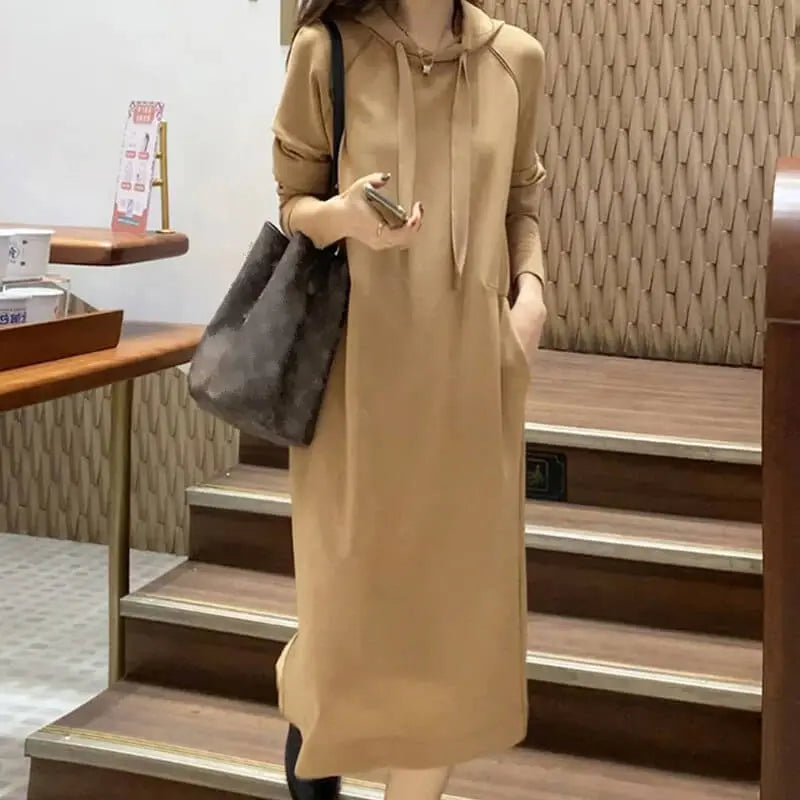 🔥🎅Hot Sale $29.99🎅🔥Women's Hooded Chic Loose Dress（40%OFF) spiyle