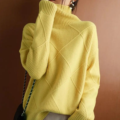Loose Cashmere Turtleneck Sweater Cardigan spiyle