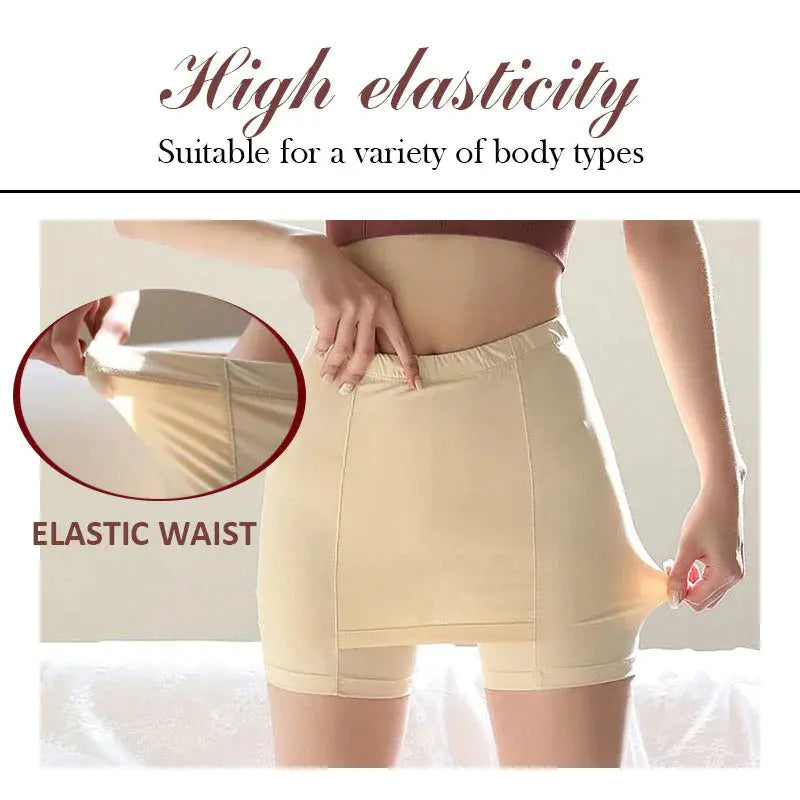 Double-layer Front Crotch Ice Silk Safety Shorts spiyle