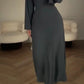 Long Sleeve Split Loose Casual Dress spiyle