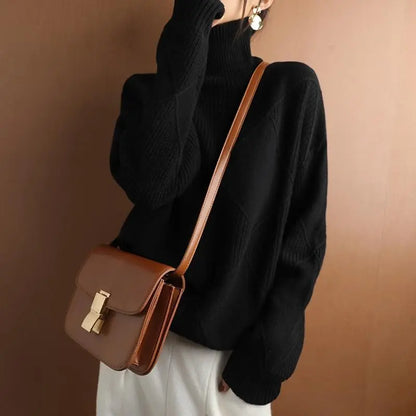 Loose Cashmere Turtleneck Sweater Cardigan spiyle