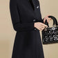 Four buttons collarless plain coat spiyle