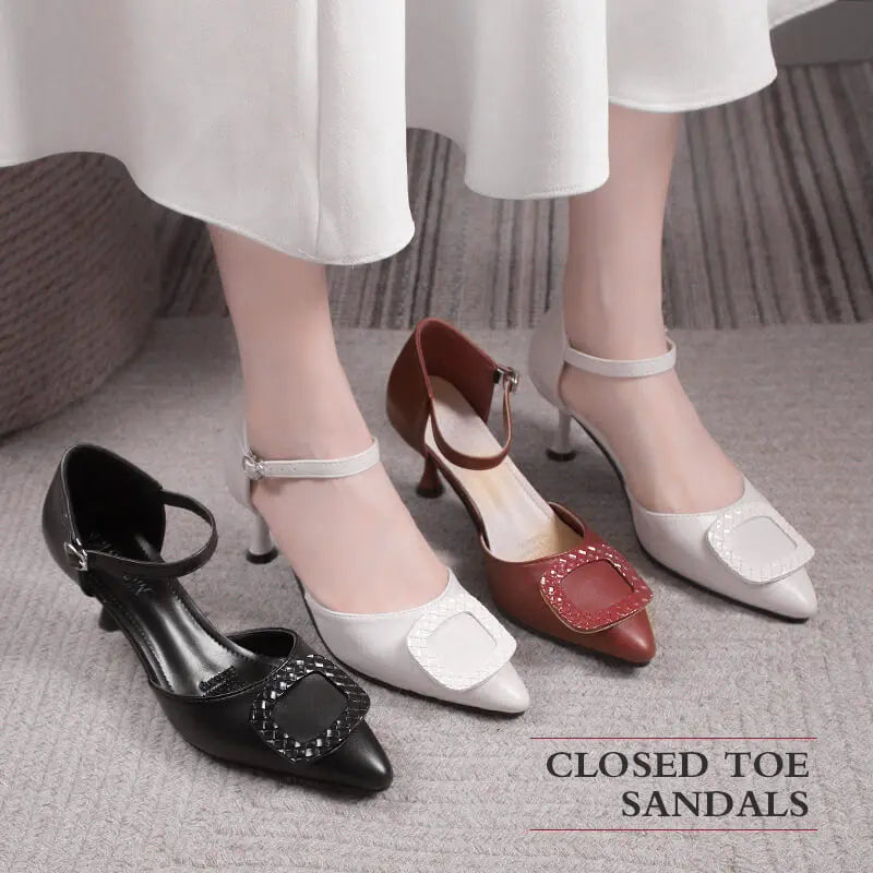 Pointed Toe High Heel Closed Toe Sandals spiyle