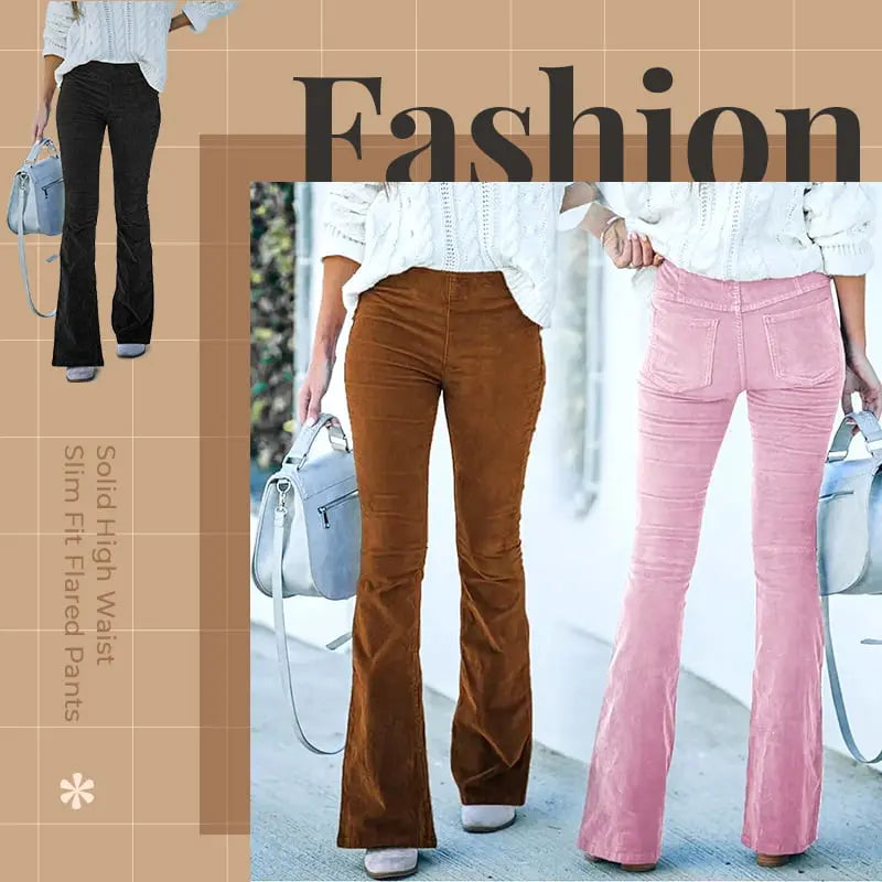 🔥✨High Waist Slim Micro Corduroy Elastic Waist Lounge Pants spiyle