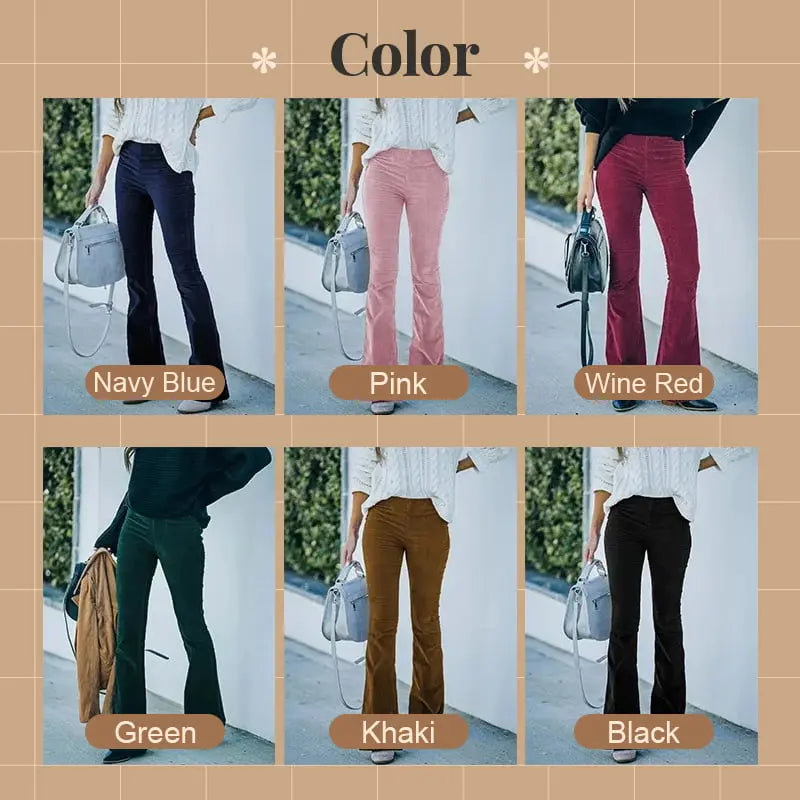 🔥✨High Waist Slim Micro Corduroy Elastic Waist Lounge Pants spiyle