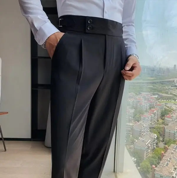 Men's Solid Color Straight Casual Trousers spiyle