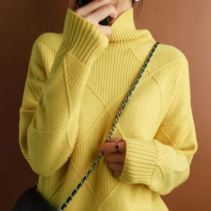 Loose Cashmere Turtleneck Sweater Cardigan spiyle