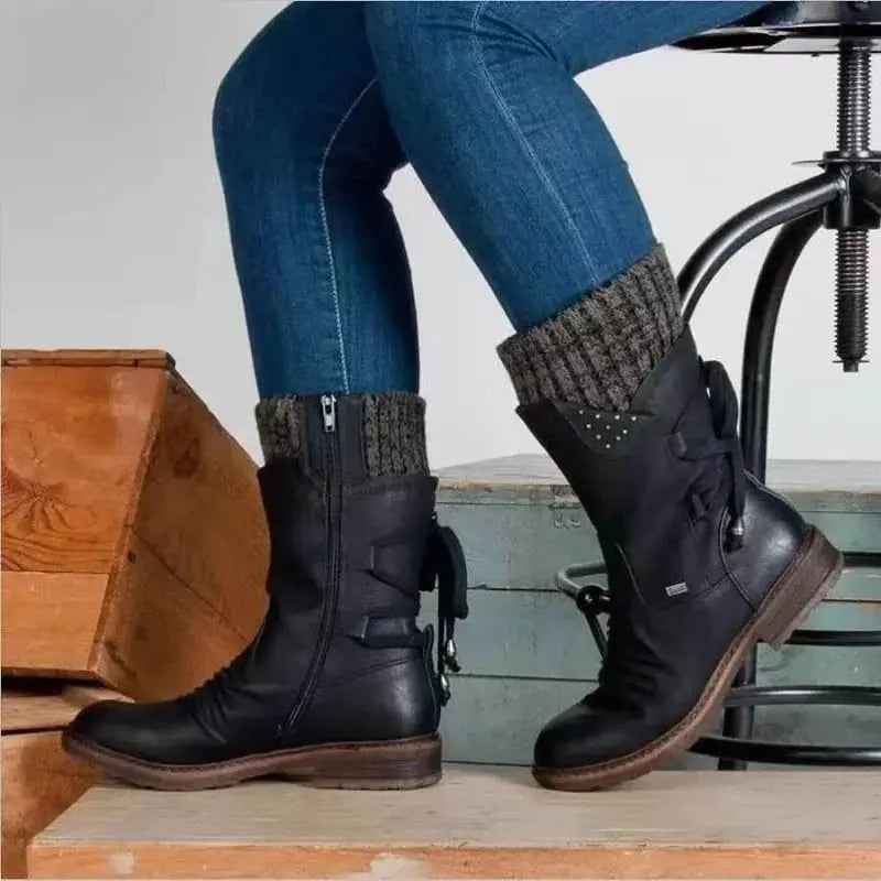 🔥Christmas Pre Sale 49% OFF - PREMIUM Waterproof Mid Calf Zipper Boots spiyle