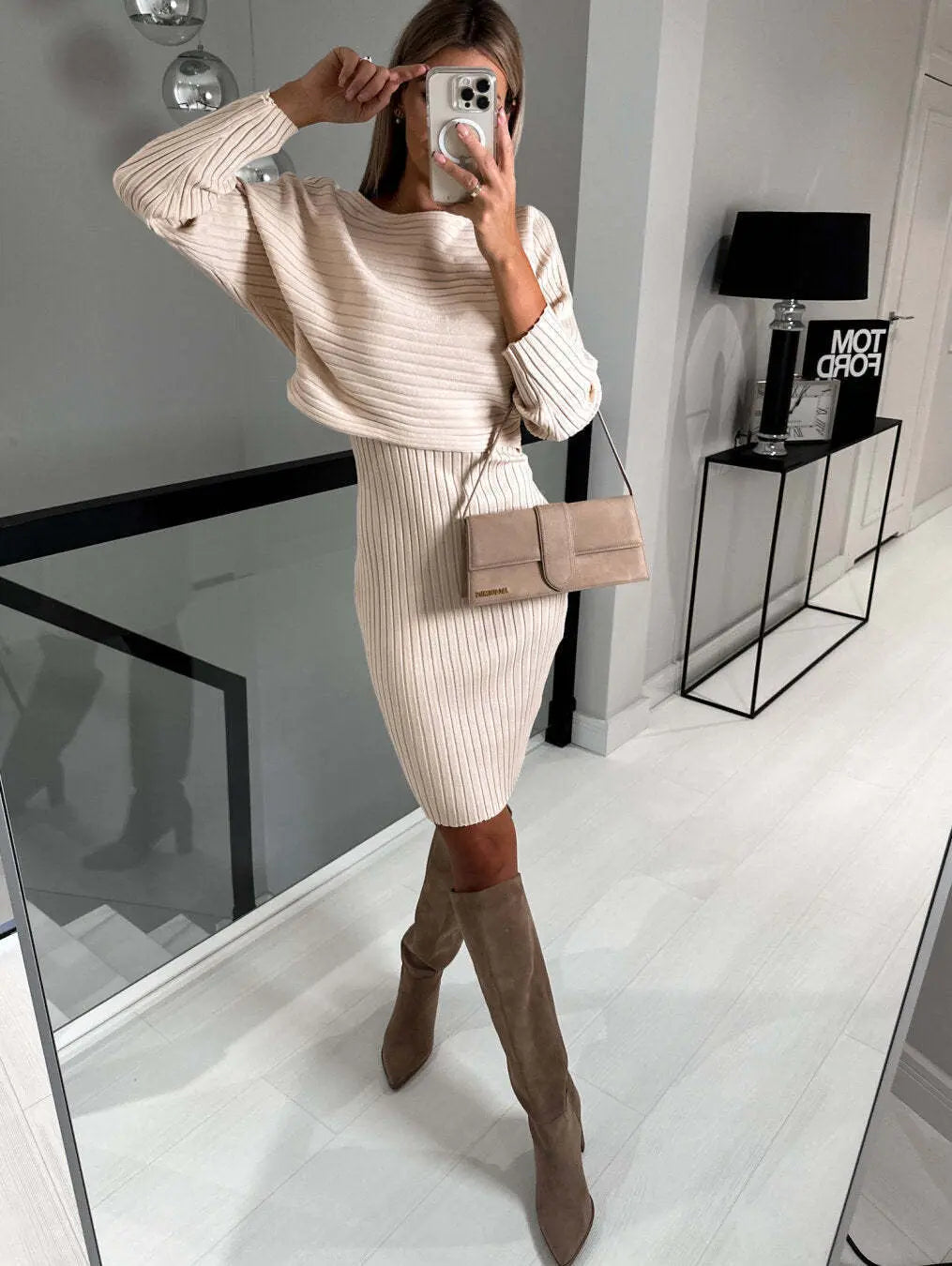 🔥HOT SALE🔥✨🥻Knit Pullover Sweater and Cami Dress Set(47%OFF) spiyle