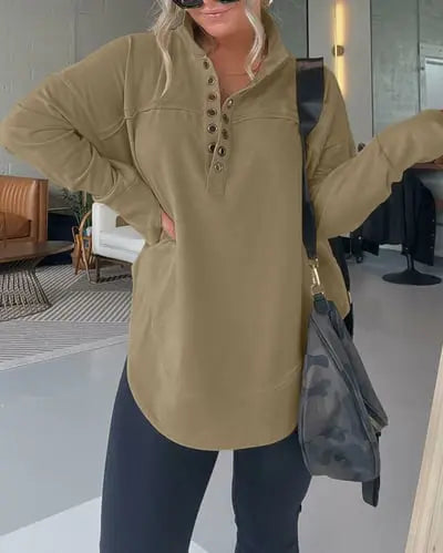 HALF NECK THUMBHOLE CUFF PULLOVER SWEATSHIRT spiyle
