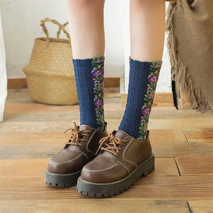 Vintage Embroidered Floral Socks spiyle