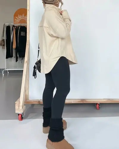 HALF NECK THUMBHOLE CUFF PULLOVER SWEATSHIRT spiyle