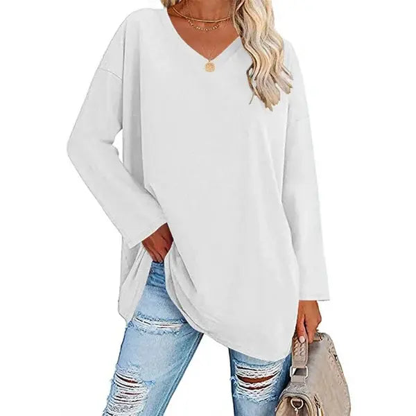 🔥HOT SALE🔥Women's loose long sleeve fashion V-neck knit top(46%OFF) spiyle