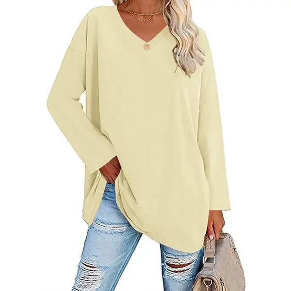 🔥HOT SALE🔥Women's loose long sleeve fashion V-neck knit top(46%OFF) spiyle