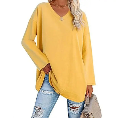 🔥HOT SALE🔥Women's loose long sleeve fashion V-neck knit top(46%OFF) spiyle