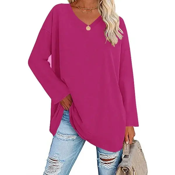 🔥HOT SALE🔥Women's loose long sleeve fashion V-neck knit top(46%OFF) spiyle