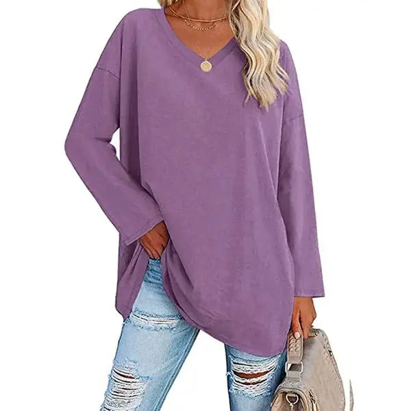 🔥HOT SALE🔥Women's loose long sleeve fashion V-neck knit top(46%OFF) spiyle