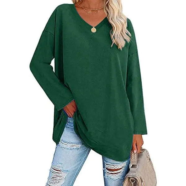 🔥HOT SALE🔥Women's loose long sleeve fashion V-neck knit top(46%OFF) spiyle