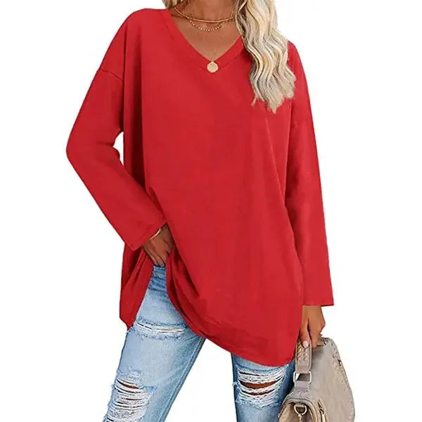 🔥HOT SALE🔥Women's loose long sleeve fashion V-neck knit top(46%OFF) spiyle