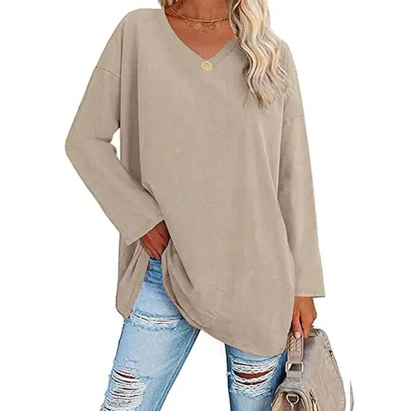 🔥HOT SALE🔥Women's loose long sleeve fashion V-neck knit top(46%OFF) spiyle