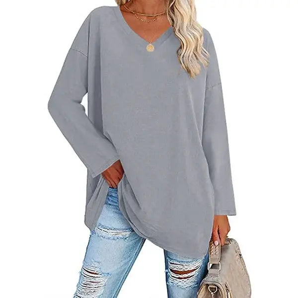 🔥HOT SALE🔥Women's loose long sleeve fashion V-neck knit top(46%OFF) spiyle