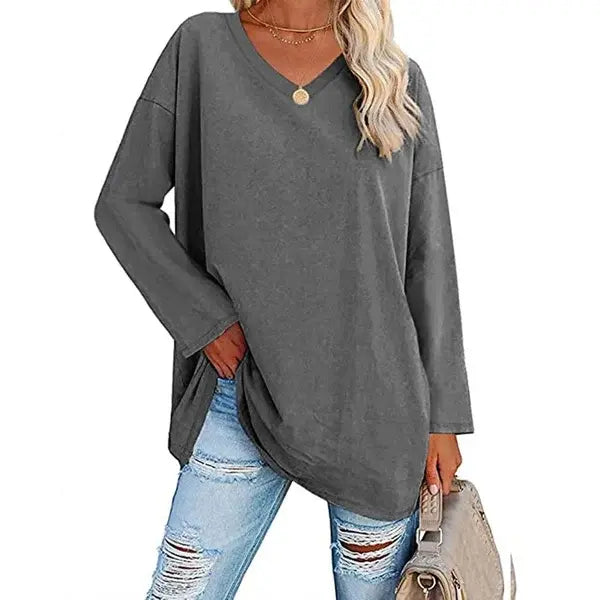 🔥HOT SALE🔥Women's loose long sleeve fashion V-neck knit top(46%OFF) spiyle