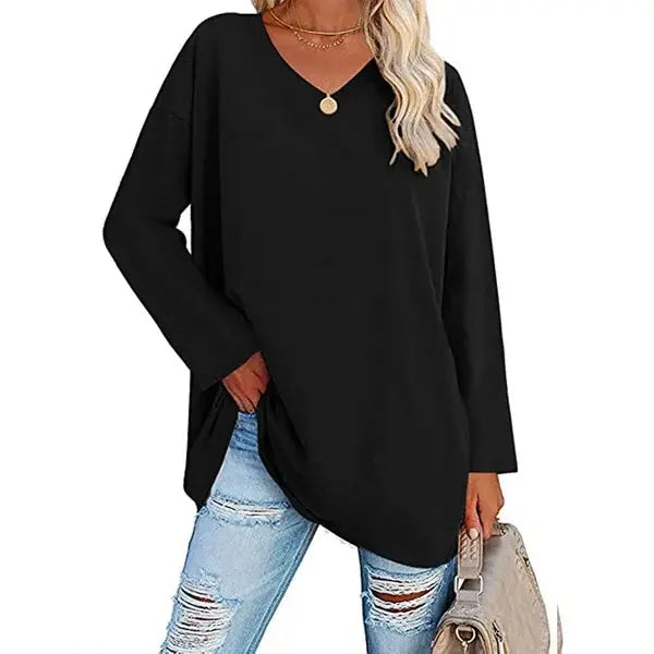 🔥HOT SALE🔥Women's loose long sleeve fashion V-neck knit top(46%OFF) spiyle