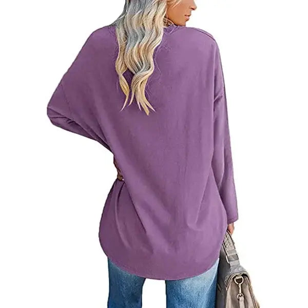 🔥HOT SALE🔥Women's loose long sleeve fashion V-neck knit top(46%OFF) spiyle