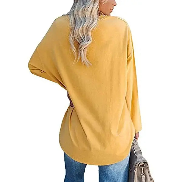 🔥HOT SALE🔥Women's loose long sleeve fashion V-neck knit top(46%OFF) spiyle