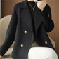 Best Gift-Short Loose Blazer Collar Tweed Coat spiyle