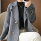 Best Gift-Short Loose Blazer Collar Tweed Coat spiyle