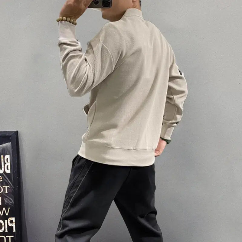 Men's loose V-neck cardigan jacket aimtoyou