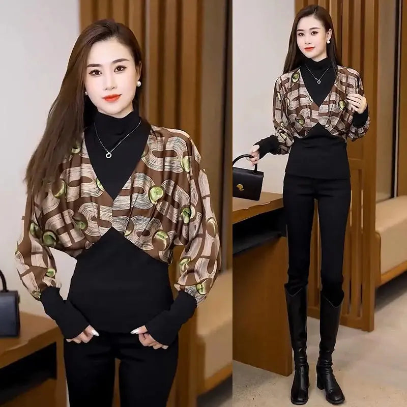 [Gift for Women] Women's Stylish High-neck Long-sleeve Slim Tops spiyle