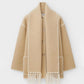 Women’s Tassel Scarf Tweed Coat spiyle