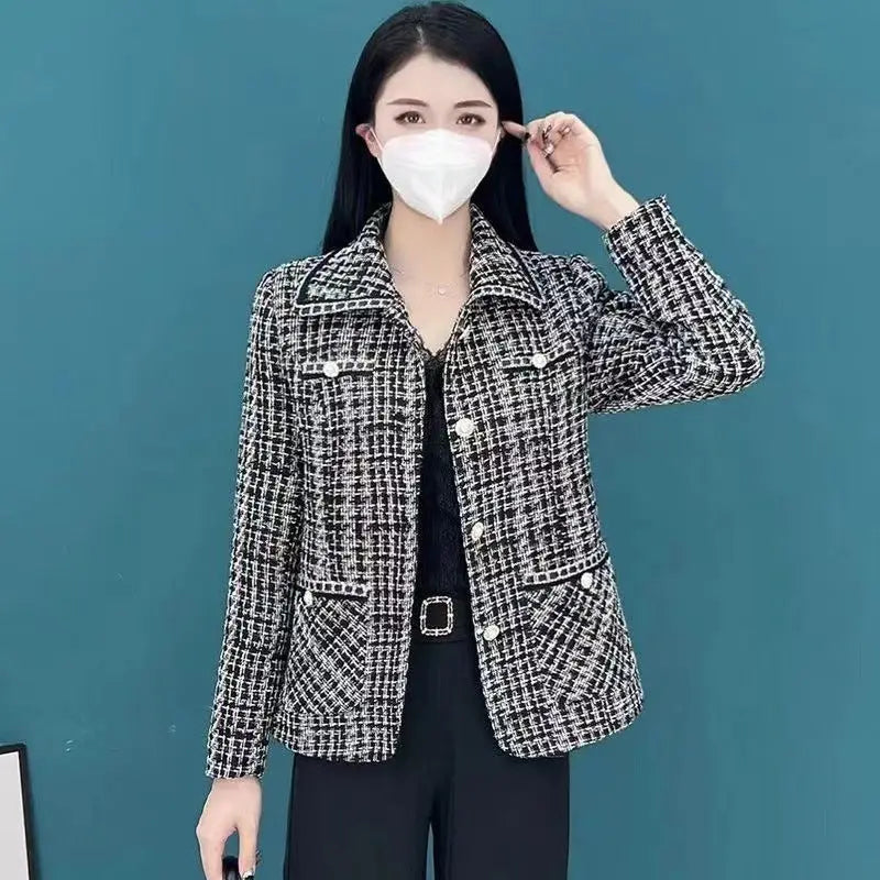 【Elegant Gift For Her】 Women's Houndstooth Print Blazer（50% OFF） spiyle