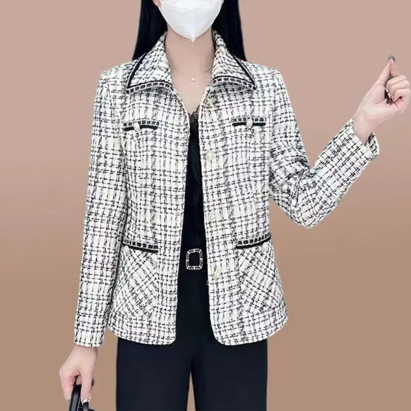 【Elegant Gift For Her】 Women's Houndstooth Print Blazer（50% OFF） spiyle