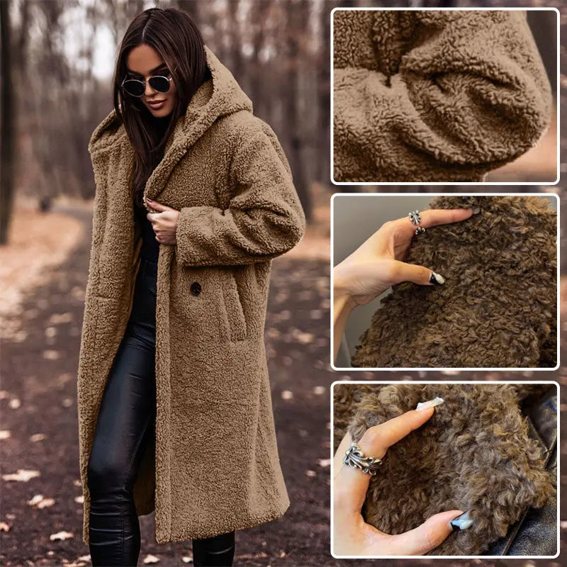 [Best Gift For Her] Women's Hooded Woolen Overcoat spiyle