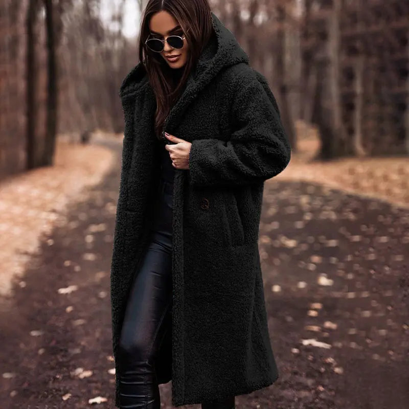 [Best Gift For Her] Women's Hooded Woolen Overcoat spiyle