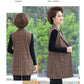 [warm gift] Women’s elegant Lapel Mid-Length Plaid Vest spiyle