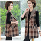 [warm gift] Women’s elegant Lapel Mid-Length Plaid Vest spiyle