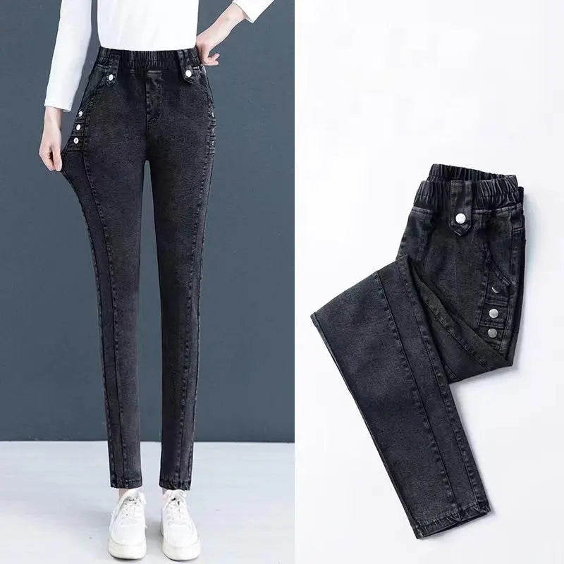 Nice Gift! Elastic Warm Plush Skinny Jeans for Women spiyle