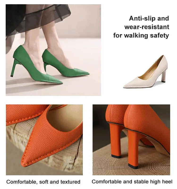 [Nice gift] French-style pointed-toe temperament shallow mouth high-heeled shoes spiyle