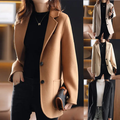 【Easy Care and Machine Washable】Sheep Wool Short Woolen Coat spiyle