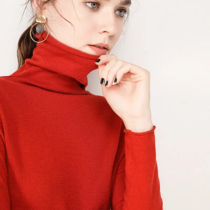 [warm gift] Women’s Turtleneck Soft Slim Sweater spiyle
