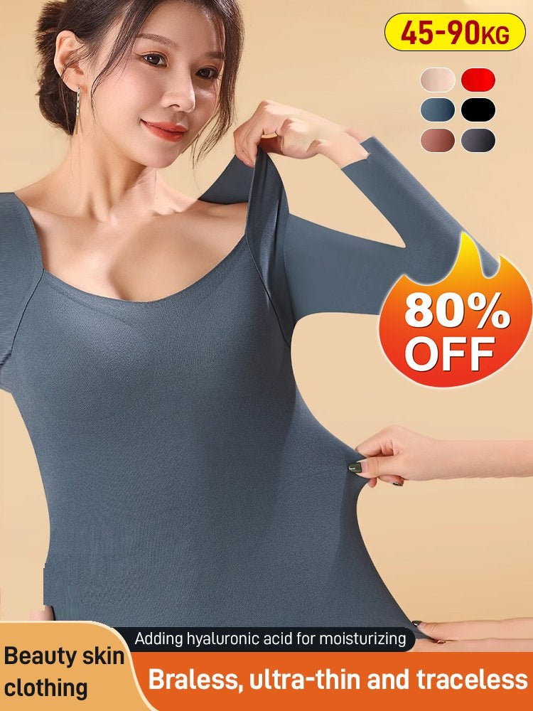lunhaifi Invisible Thermal Hyaluronic Acid Skincare Clothing, Ultra-Thin  Warm Traceless Underwear with Chest Pad (A,L) : : Clothing,  Shoes & Accessories