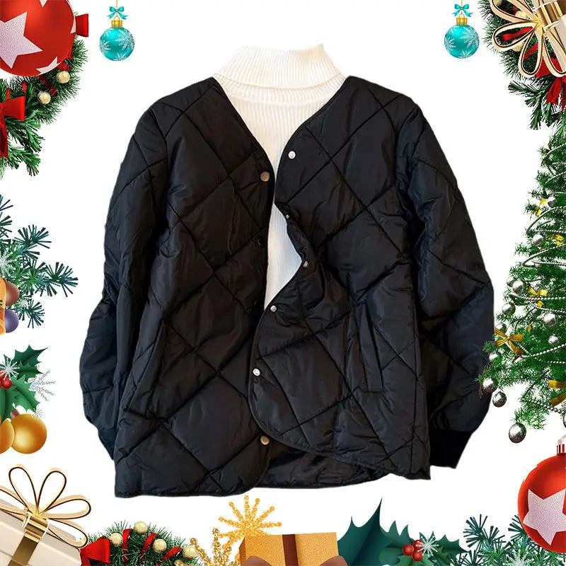 Nice Gift! Women's Stylish Rhomboid Plaid Jacket Coat spiyle