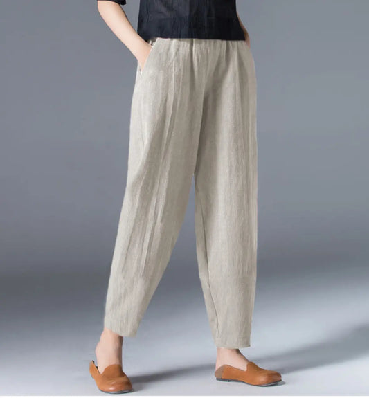 🔥Hot Sale $22.99🔥[Women’s Gift] Women's Cotton Linen Elastic Waist Casual Pants with Pockets（42%OFF) spiyle