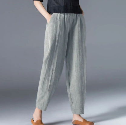 🔥Hot Sale $22.99🔥[Women’s Gift] Women's Cotton Linen Elastic Waist Casual Pants with Pockets（42%OFF) spiyle