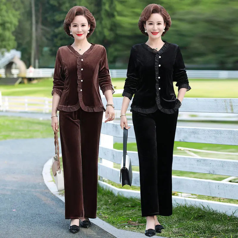 🔥🎅Hot Sale $39.99🎁🔥Great Gift - Women's Casual 2 Piece Set: Button Top + Wide Leg Pants（43%OFF) spiyle